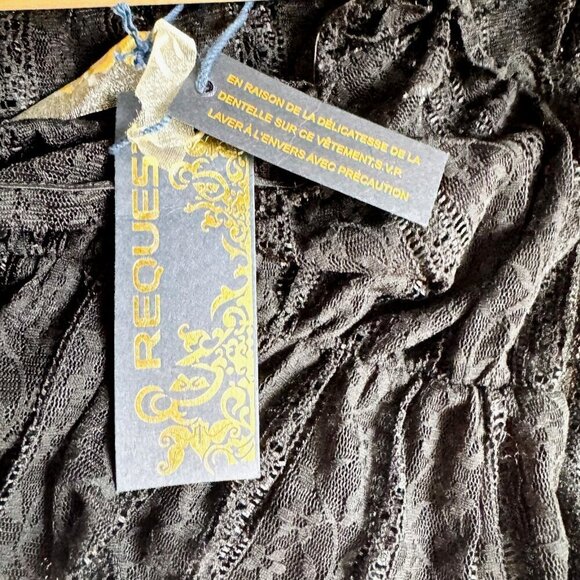 Vintage Request Black Lace Babydoll Chemise Top S NWT - Picture 7 of 7